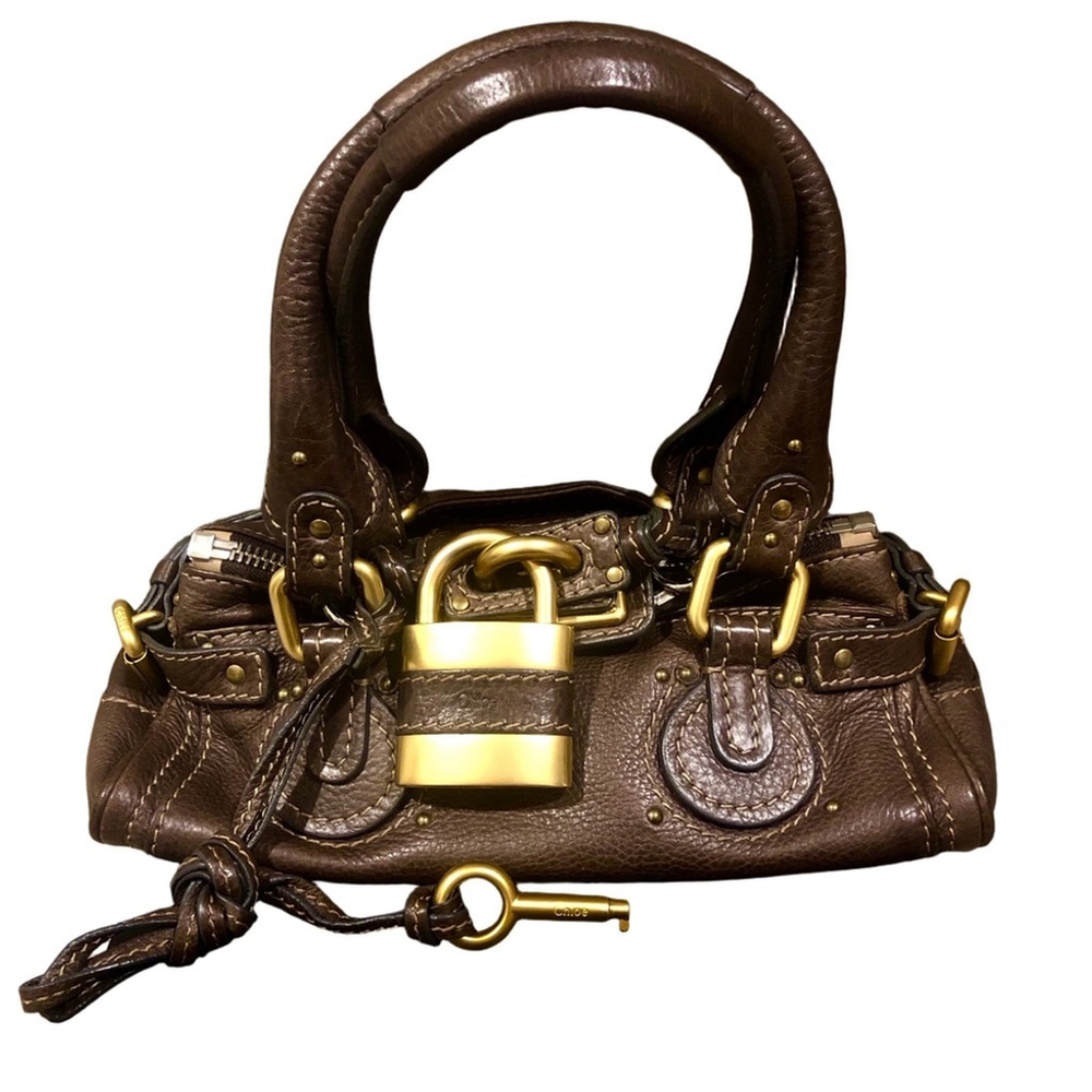 SOLD CHLOE Paddington Brown Leather Mini Bag with Lock Key Dust Bag COA MINT - Picture 1 of 17